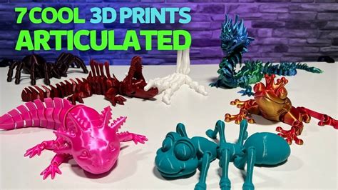 7 COOL Articulated 3D Prints | 3D Print on Creality CR-6 SE | 4K Video ...