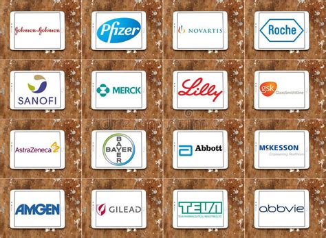 Top pharmaceutical companies logos and brands. Collection of logos and ...