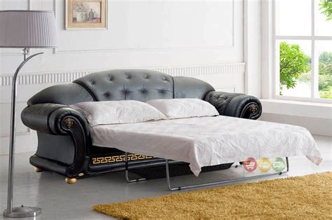 Fun Leather Pull Out Sofa Extra Long Chaise Lounge