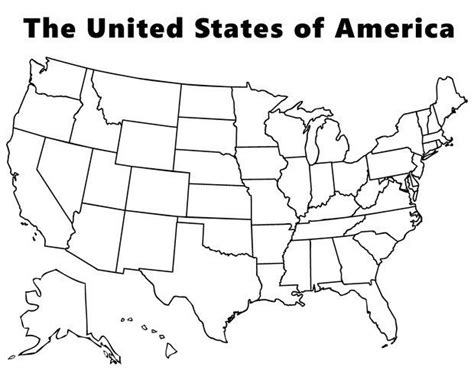 Map of the USA - Coloring Page