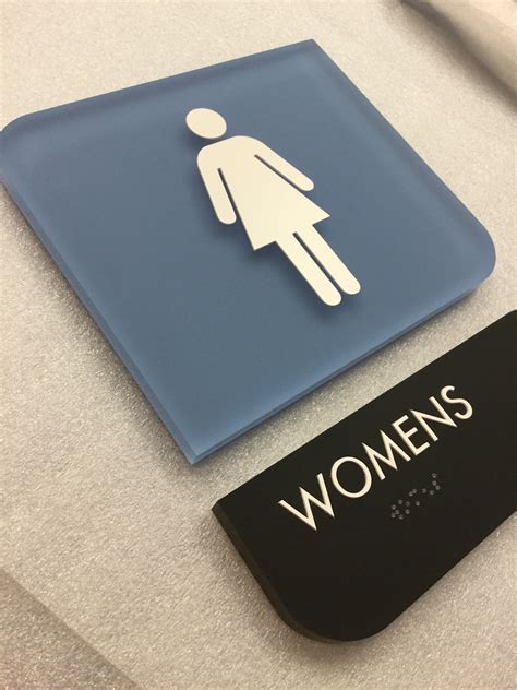 Store Signs & Displays 12 in Womens Restroom Sign Set with ADA Braille ...