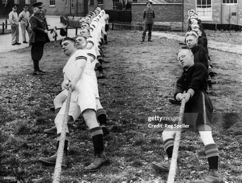 Tug-of-war teams of the Royal Norfolk Regiment practising at... News ...