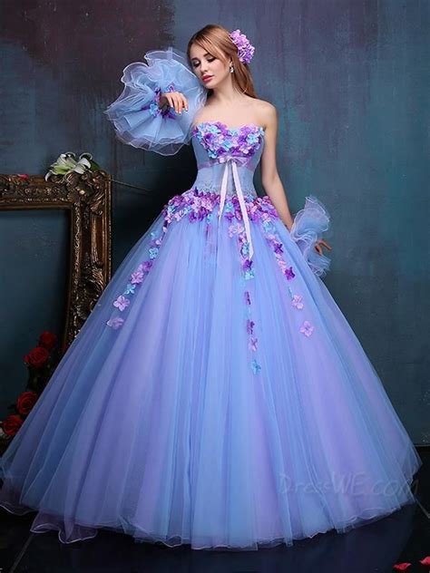 Fancy 3-D Flowers Beading Bowknot Sashes Lace-up Sleeveless Sweetheart ...