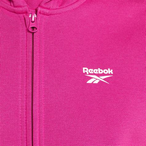 Reebok Identity Small Logo Fleece Zip-Up Hoodie in semi proud pink ...