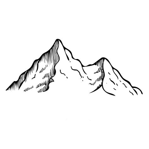 Mountain Range Pen Drawing | Mountain drawing, Mountain sketch, Outline ...