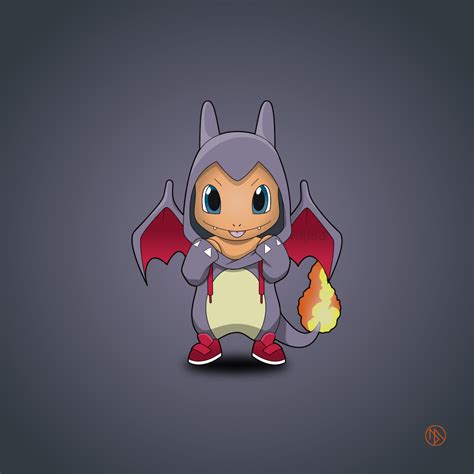 Charmander in shiny Charizard costume