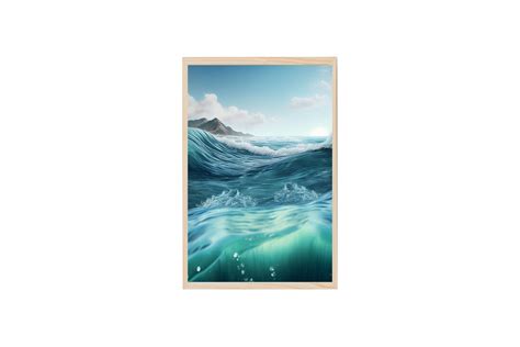 Blue Ocean Wall Art Digital Download, Seascape Painting, Large ...