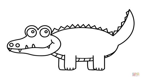 Cute Cartoon Alligator coloring page | Free Printable Coloring Pages