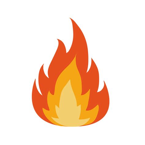 Fire emoji illustration. Simple light dangerous energy flame burns ...