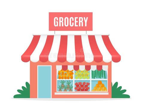 Vector Cartoon Grocery Store Front Stock Illustrations – 1,284 Vector ...