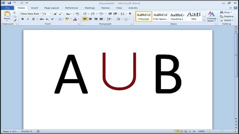 How to insert Union symbol in Word - YouTube