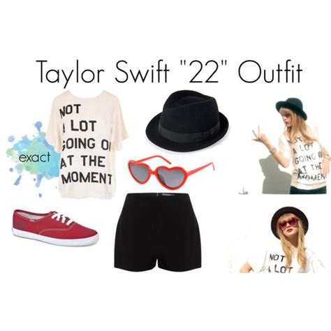 Taylor Swift 22 Outfit with Red Sneakers and White Shirt