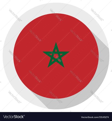 Flag morocco round shape icon on white Royalty Free Vector