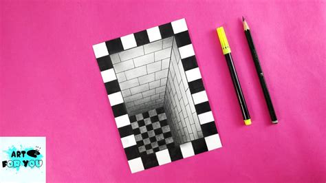 Very Easy!! How To Draw 3D Hole Illusion - 3D Trick Art On Paper | 3D ...