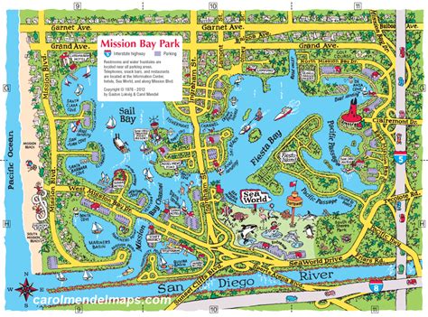 Map of Mission Bay Park, San Diego