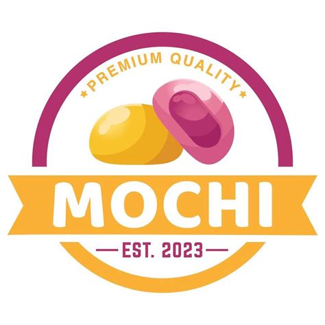 the mochi logo is shown in yellow and pink