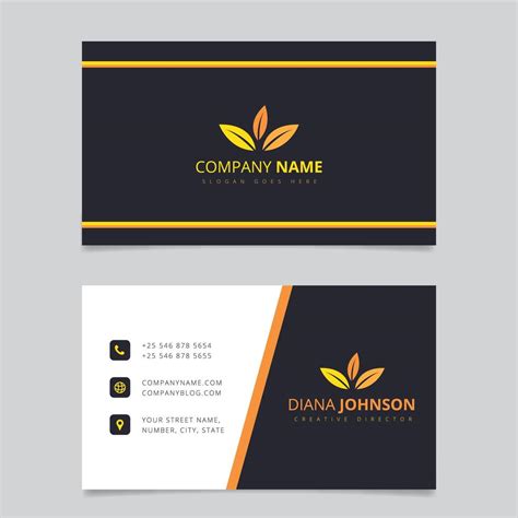 Modern simple business card vector template. Creative and Clean Double ...