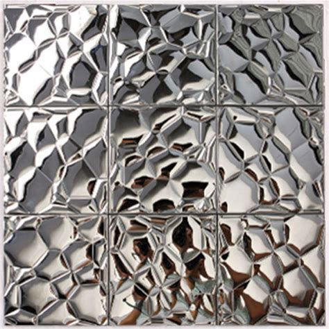 Metallic Mosaic Tile silver Stainless Steel Tile patterns Kitchen ...