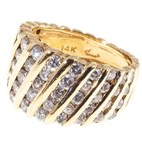 Diamond Gold Channel Set Ring For Sale at 1stdibs