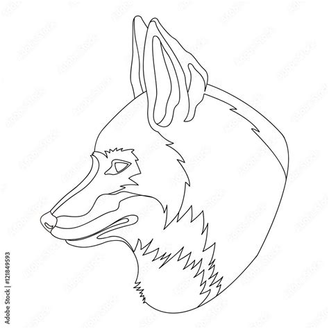 Fox head vector illustration coloring book Stock Vector | Adobe Stock