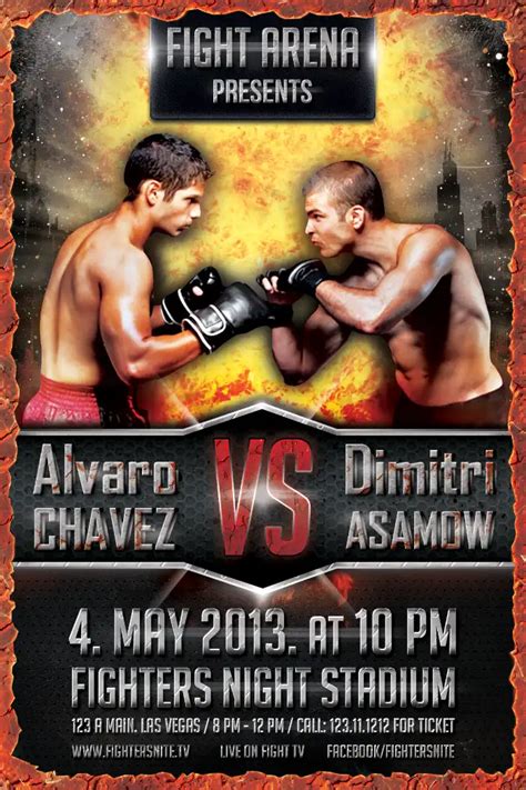 Free MMA Boxing Fight Flyer Template - Free Sport Flyer PSD