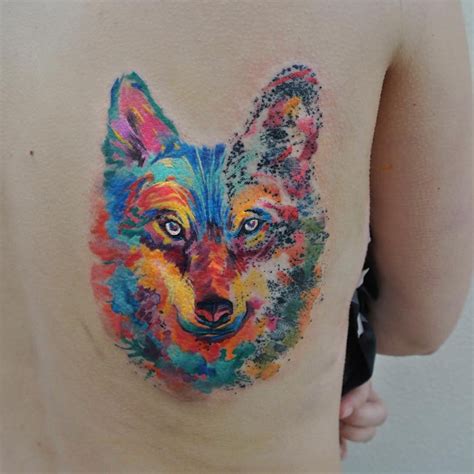 Watercolor Wolf Tattoo Designs, Ideas and Meaning - Tattoos For You