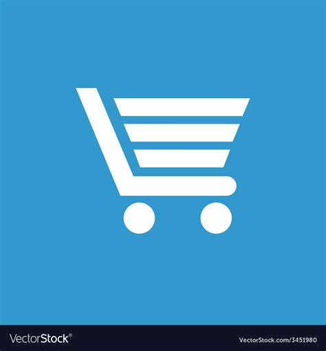 Shopping cart icon white on the blue background Vector Image