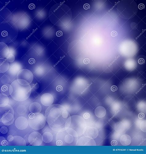 Abstract Blurry Lights on Blue Background Stock Illustration ...