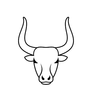 Logo Kepala Banteng Kepala Banteng Terisolasi Di Latar Belakang Putih ...