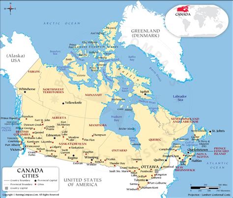 Canada Cities Map, Canada Map with Cities, Canada Major Cities Map