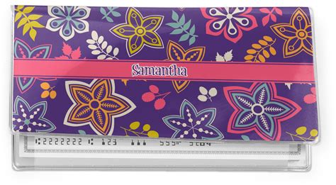 Custom Simple Floral Vinyl Checkbook Cover (Personalized) | YouCustomizeIt