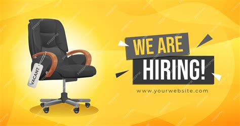 Premium Vector | We are hiring with vacant chair illustration job ...