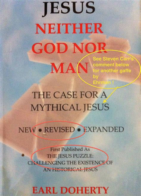 Did Bart Ehrman Not Even Read the Cover of Earl Doherty’s Book? – Vridar