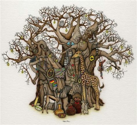 Tracey and Florian's baobab tree | Tree art, Tree drawing, African art