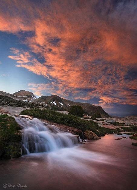 North Sierra Waterfall, Eastern Sierra Hoover Wilderness, Sierra Nevada ...