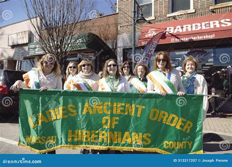 Women, with a Banner, during a Saint Patrick S Day Parade Editorial ...