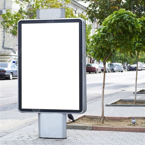 Vertical Blank Billboard On The City Street Background And Picture For ...