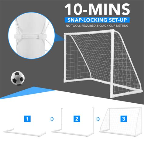 Soccer Goal with Strong PVC Frame and High-Strength Netting - Costway