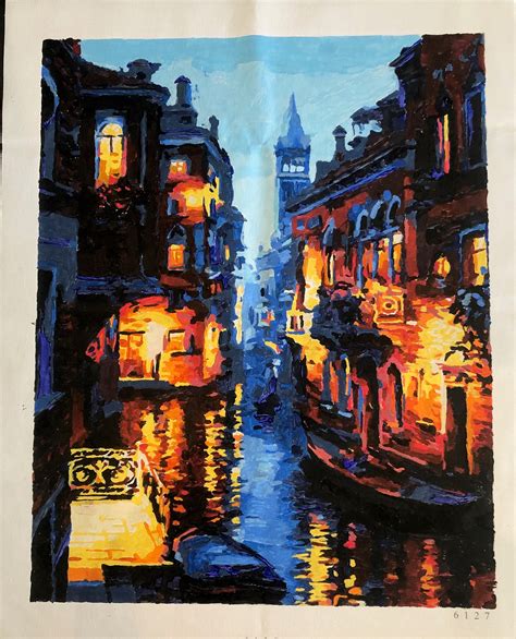 Paint by Numbers Finished Venice at Night | Etsy