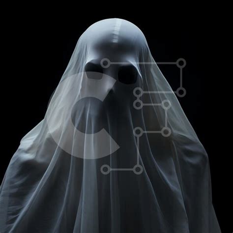 Vintage Ghost Costume with Eyes in Black and White stock photo ...