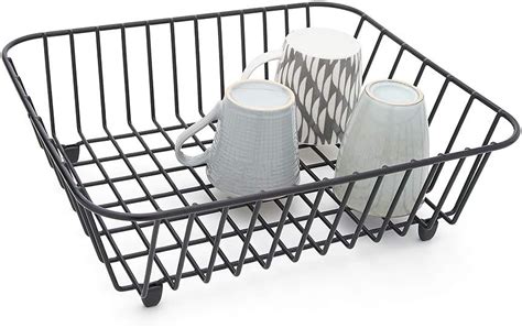 simplywire – Kitchen Sink Basket – Dish Drainer Rack – Black – BigaMart