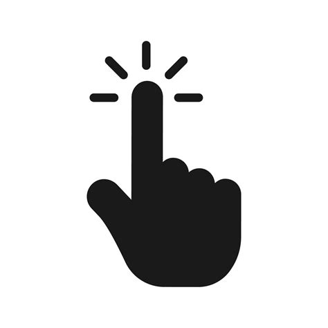 Clicking finger icon. Hand click icon symbol. Hand Pointer icon vector ...