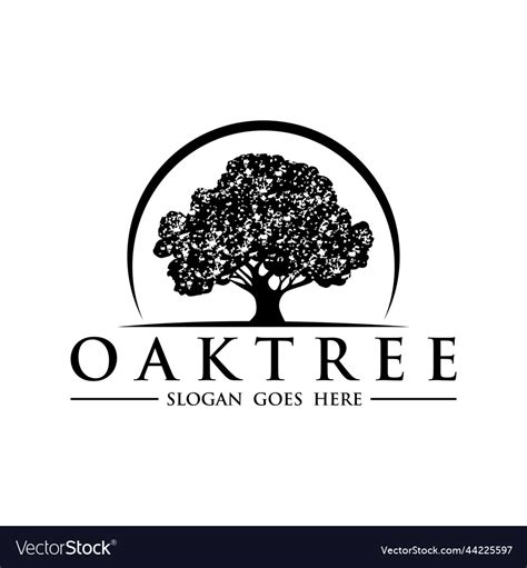 Oak tree logo design Royalty Free Vector Image