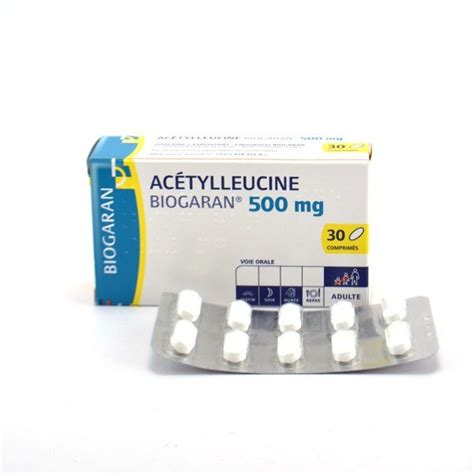 Acetylleucine, 500mg, Biogaran, Treatment of vertigo for adult use, 30 ...