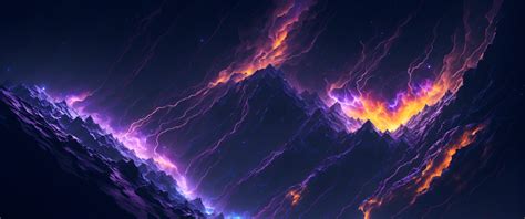 3440x1440 Resolution Purple Space Storm Cool AI Art 3440x1440 ...