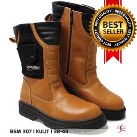 Jual Sepatu Boot Kulit Original Safety Pria/ Sepatu Kulit Asli/ Sepatu ...