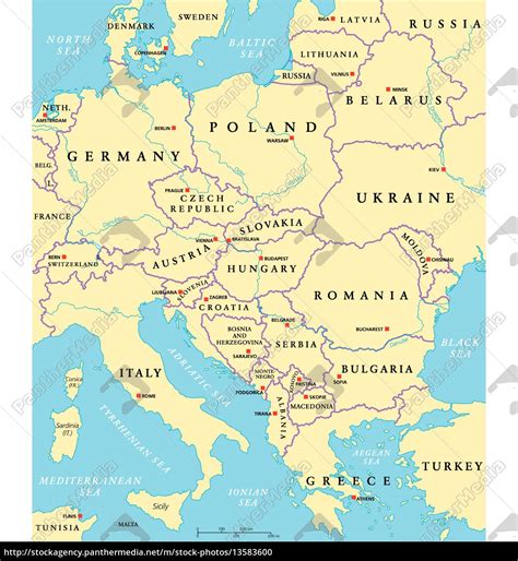 Central Europe Political Map - Royalty free photo - #13583600 ...