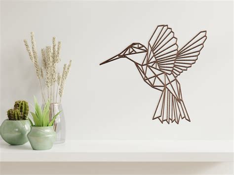 Wooden Geometric Hummingbird Wall Decor Wood Wall Art Home - Etsy