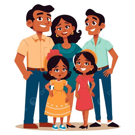 Hispanic Family Clipart Colorful Vector Cartoon Illustration Of Multi ...