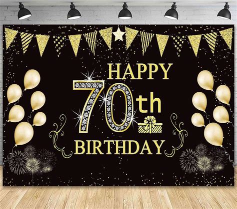 Buy 6 x 3.6 ft Happy 70th Birthday Backdrop Background Banner for 70th ...